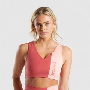 RARE Gymshark Duo Sports Bra - Brick Red/Peach - Size L